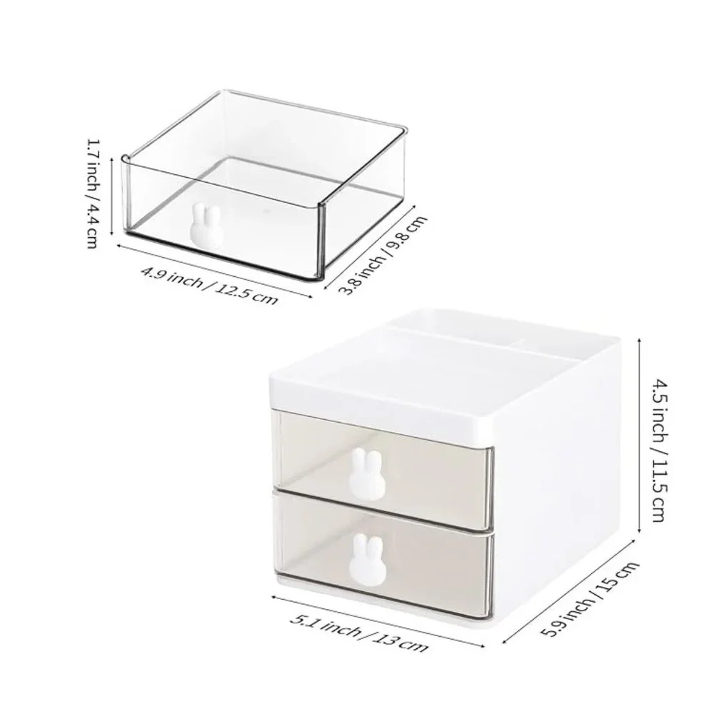 NEW Small Desk, Make Up Organizer With 2 Drawers, Office Desktop Storage Box